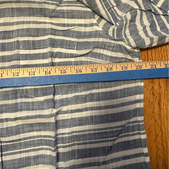 J Crew White & Blue Striped Long Sleeve Button Down Cotton Blouse ~Sz L ( j10) - Picture 7 of 12